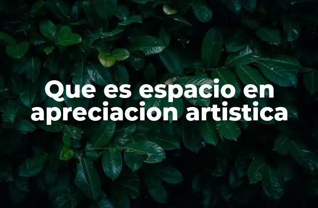 Que es Espacio en Apreciacion Artistica