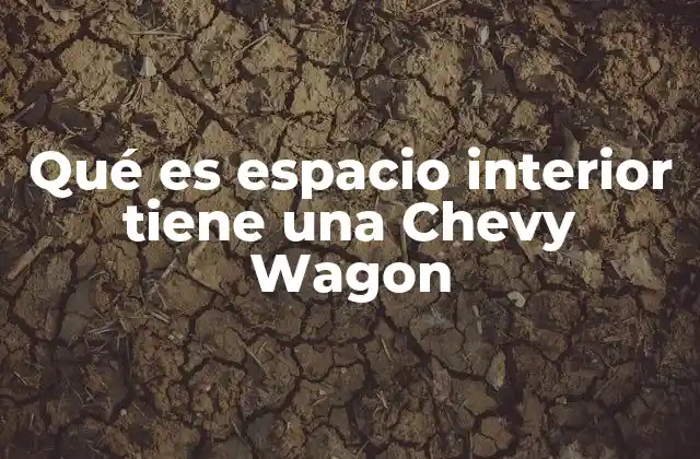Qué es Espacio Interior Tiene una Chevy Wagon