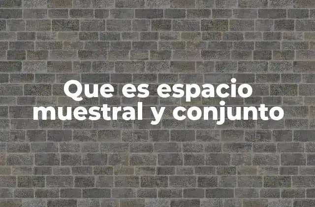 Que es Espacio Muestral y Conjunto