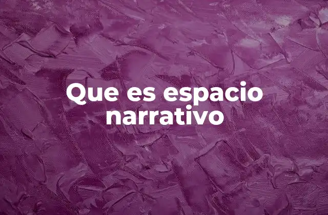 Que es Espacio Narrativo