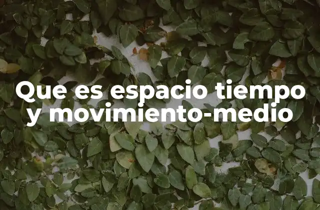 Que es Espacio Tiempo y Movimiento-medio