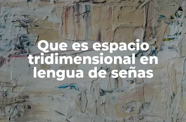 Que es Espacio Tridimensional en Lengua de Señas 2 La importancia del espacio en la comunicación gestual