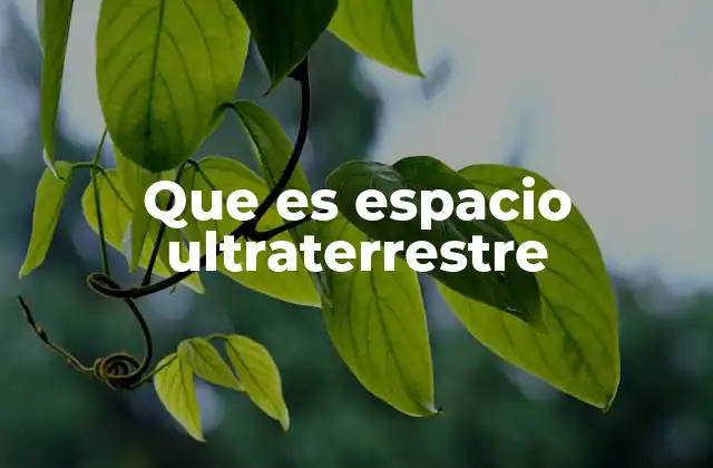 Que es Espacio Ultraterrestre
