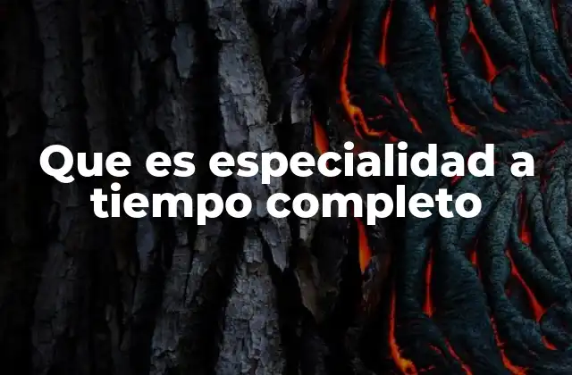 Que es Especialidad a Tiempo Completo 2 La importancia de la dedicación exclusiva en un ámbito profesional