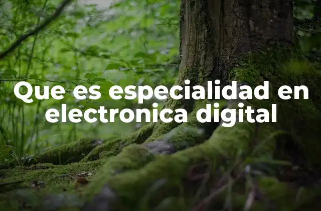 Que es Especialidad en Electronica Digital