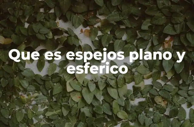 Que es Espejos Plano y Esferico