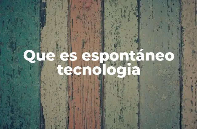 Que es Espontáneo Tecnologia