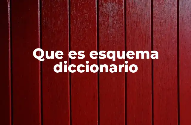 Que es Esquema Diccionario