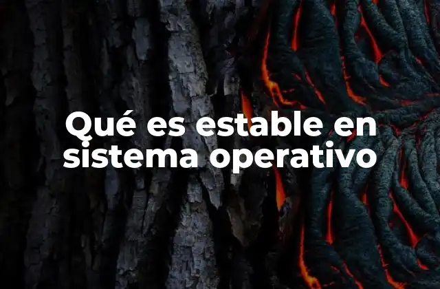 Qué es Estable en Sistema Operativo