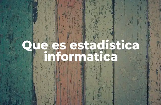 Que es Estadistica Informatica
