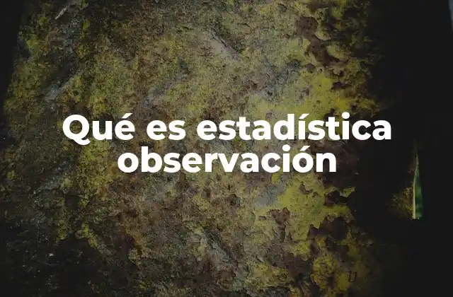 Qué es Estadística Observación