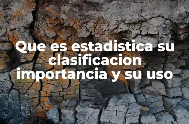 Que es Estadistica Su Clasificacion Importancia y Su Uso