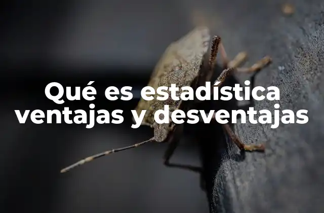 Qué es Estadística Ventajas y Desventajas