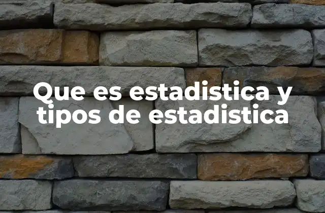 Que es Estadistica y Tipos de Estadistica
