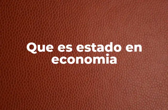 Que es Estado en Economia