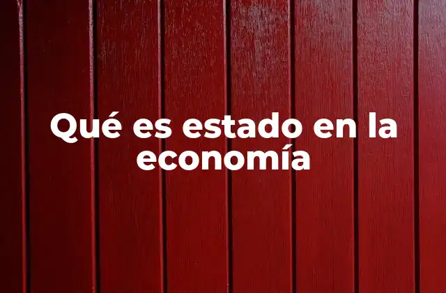 Qué es Estado en la Economía