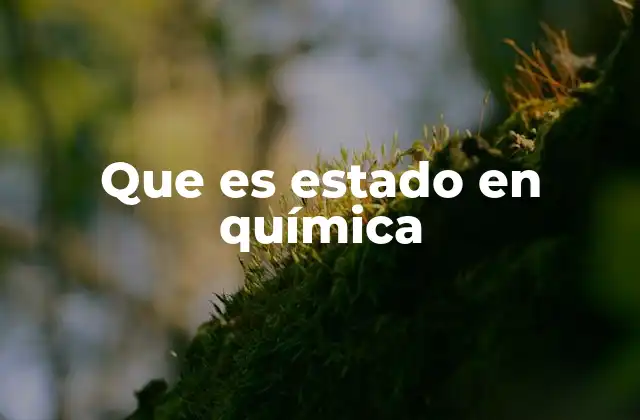 Que es Estado en Química