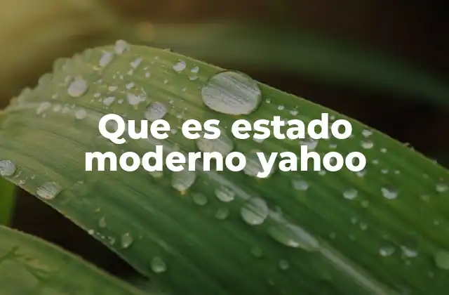 Que es Estado Moderno Yahoo