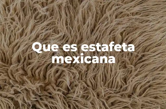 Que es Estafeta Mexicana
