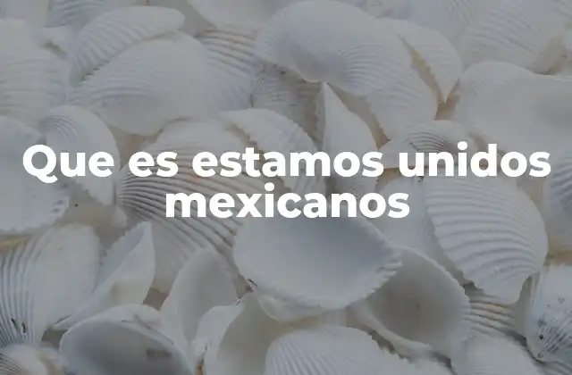 Que es Estamos Unidos Mexicanos