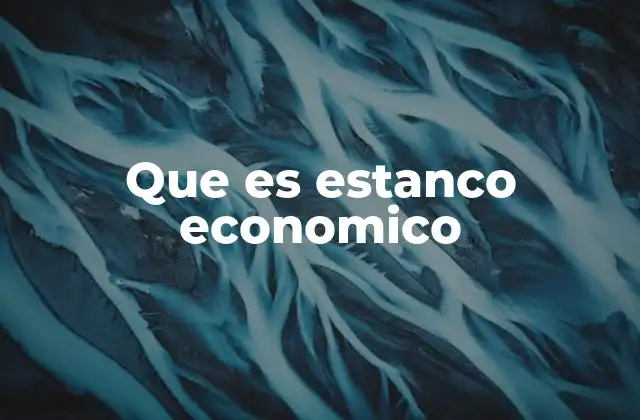 Que es Estanco Economico