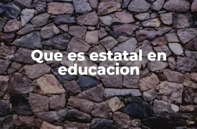Que es Estatal en Educacion