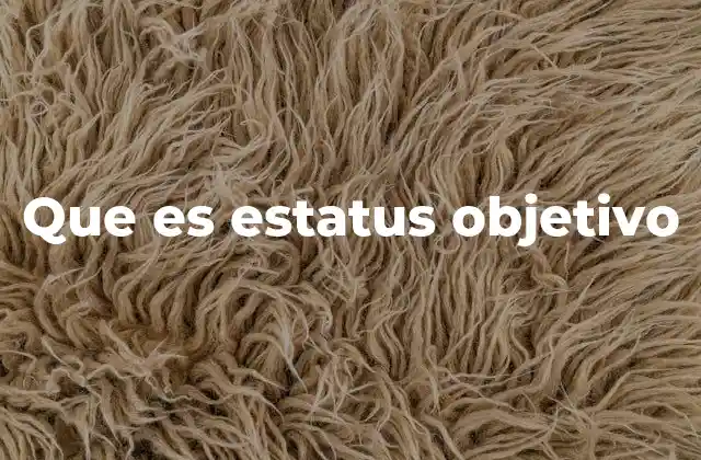 Que es Estatus Objetivo