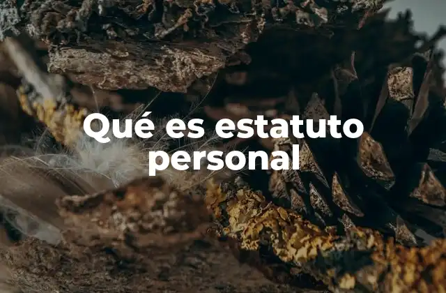 Qué es Estatuto Personal