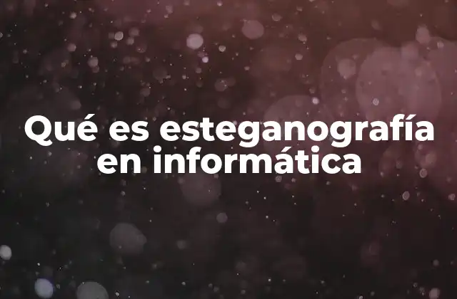 Qué es Esteganografía en Informática