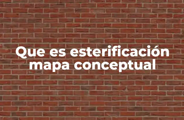 Que es Esterificación Mapa Conceptual