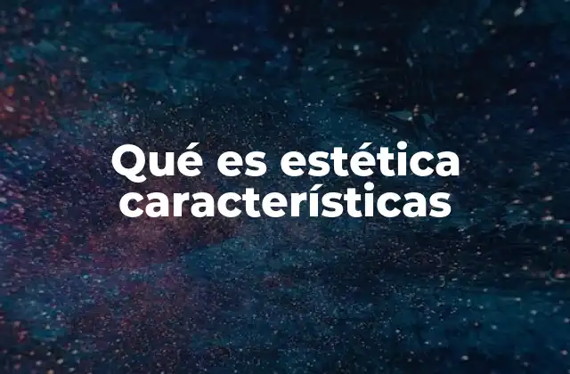 Qué es Estética Características
