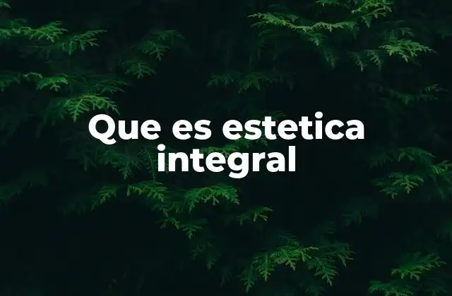 Que es Estetica Integral
