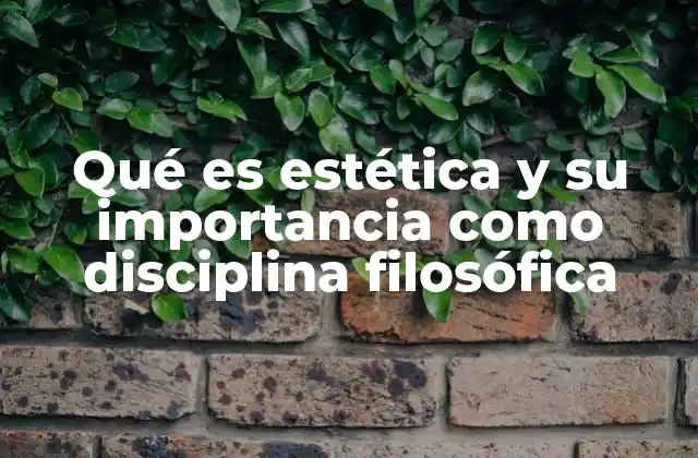 Qué es Estética y Su Importancia como Disciplina Filosófica