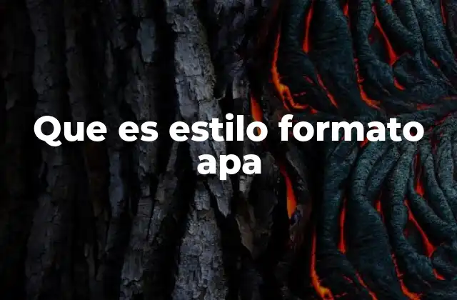 Que es Estilo Formato Apa