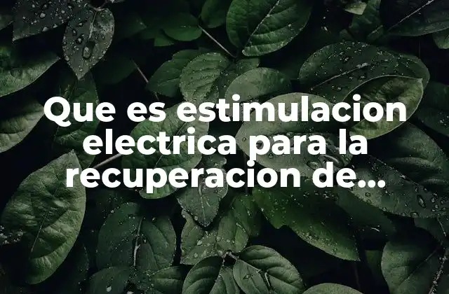 Que es Estimulacion Electrica para la Recuperacion de Tejidos