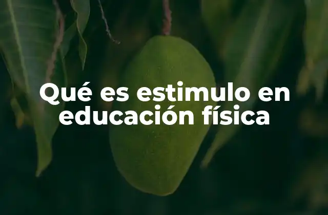 Qué es Estimulo en Educación Física