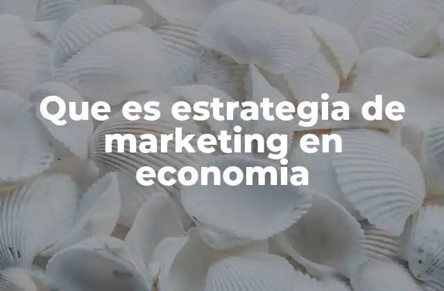 Que es Estrategia de Marketing en Economia