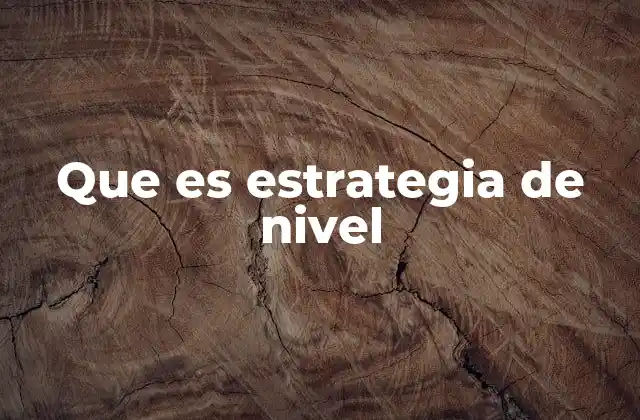 Cómo se aplica una estrategia de nivel en la toma de decisiones