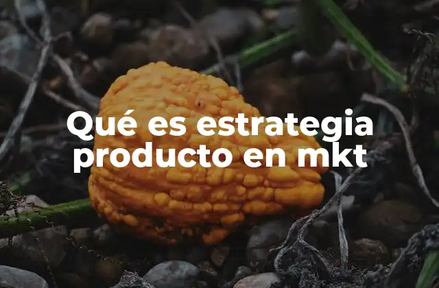 Qué es Estrategia Producto en Mkt