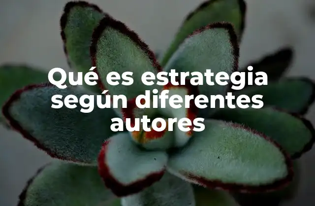 Qué es Estrategia según Diferentes Autores