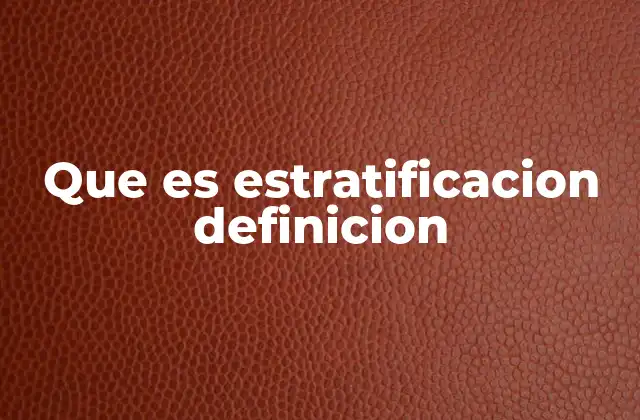 La estructura social y la organización en capas