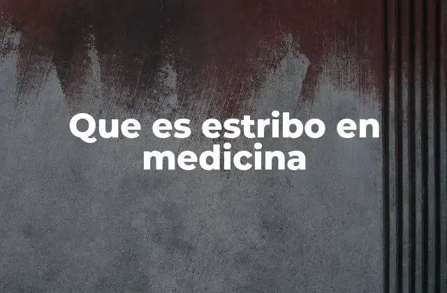 Que es Estribo en Medicina