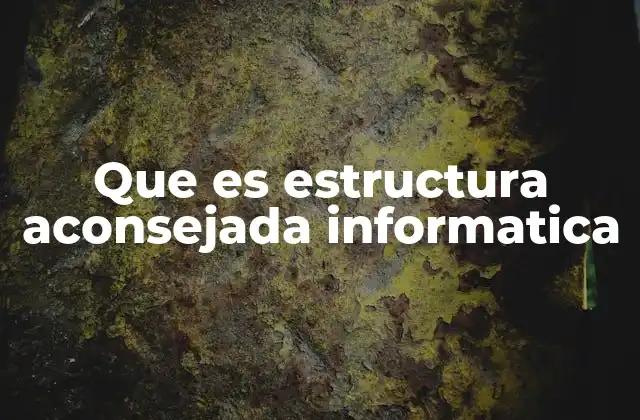 Que es Estructura Aconsejada Informatica