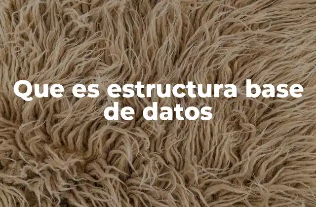 Que es Estructura Base de Datos