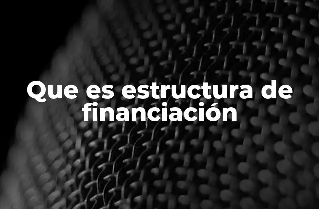 Que es Estructura de Financiación