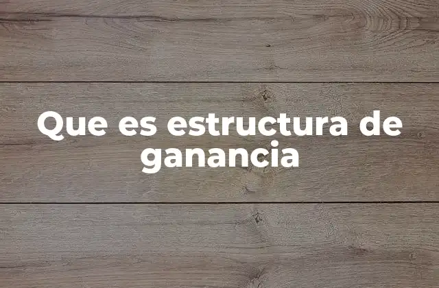 Que es Estructura de Ganancia
