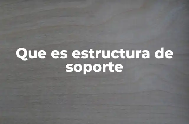 Que es Estructura de Soporte