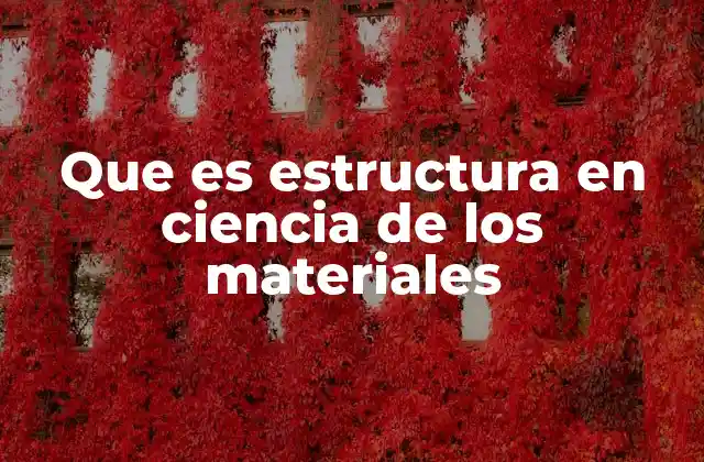 Que es Estructura en Ciencia de los Materiales