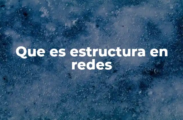 Que es Estructura en Redes