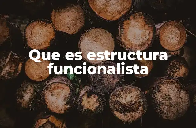 Que es Estructura Funcionalista